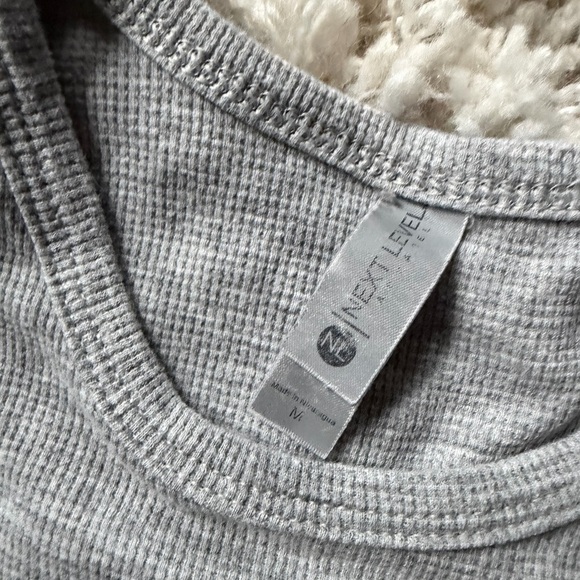 Next Level Apparel Gray Ribbed Knit Ski Team Lake Tahoe Top - Picture 3 of 3